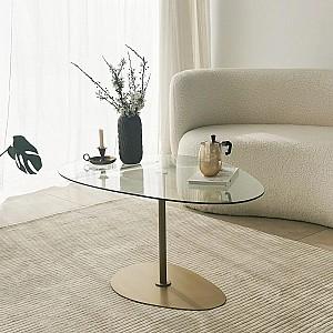 Masuta de cafea, reviste Trendy Porto Transparent/Auriu