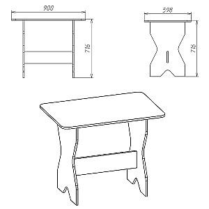 Masa KompaniT KS-1 Atelie deschis (Gri)