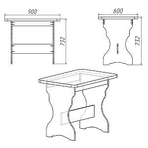 Masa KompaniT KS-2 Atelie deschis (Gri)