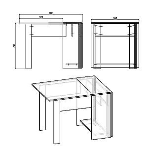 Masa KompaniT Carte 1 Atelie deschis (Gri)