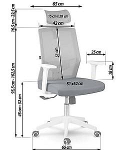 Fotoliu de birou Sofotel Rotar Grey/White 240100