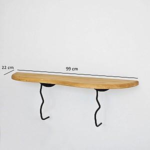 Raft de perete Trendy Edera Negru/Stejar (Bej)