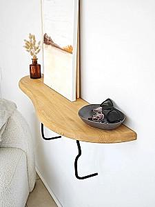 Raft de perete Trendy Edera Negru/Stejar (Bej)