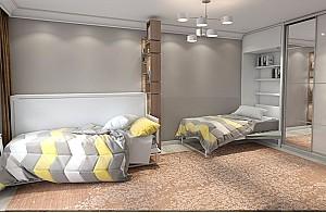 Pat rabatabil Flat Compatto H 90x200 Alb