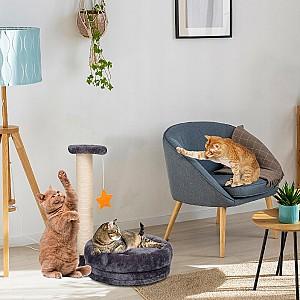 Ansamblu pentru pisici Jumi Platforma, culcus, cu jucarie 43x30x40 cm Graphite