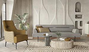 Canapea Modalife Linen 3S Light Grey (Gri Deschis)