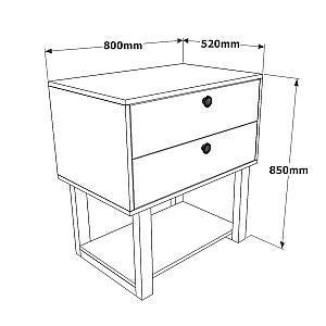 Noptiera Trendy MN03-BA Nuc (Maro)/Antracit (Gri)