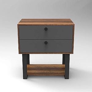 Noptiera Trendy MN03-BA Nuc (Maro)/Antracit (Gri)