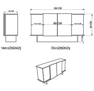 Masa consola Trendy Diana Travertin/Nuc (Maro)