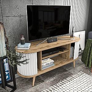 Tumba pentru televizor Trendy Stor Oud Stejar (Bej)/Alb