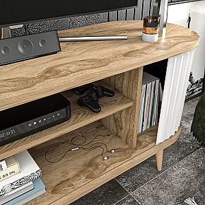 Tumba pentru televizor Trendy Stor Oud Stejar (Bej)/Alb