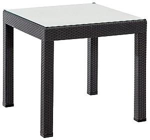 Masa de gradina Modalife Rattan Lux cu sticla Antracite