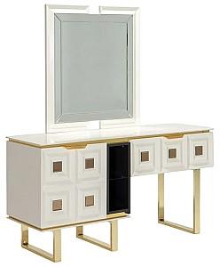 Masa de machiaj Modalife Vanesa Alb/Auriu