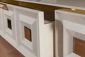 Tumba pentru televizor Modalife Vanesa Alb/Auriu