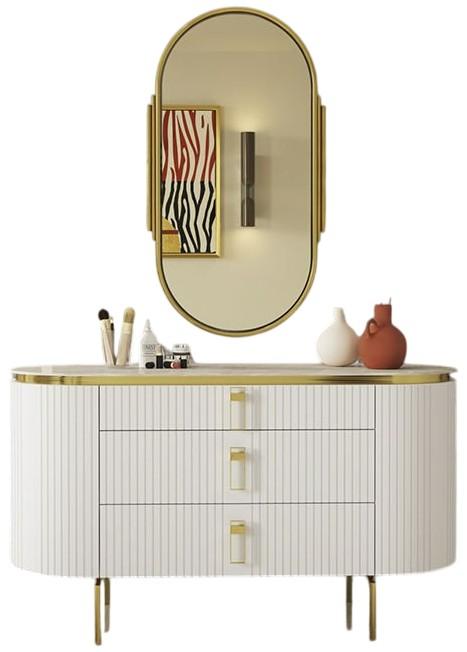 Masa de machiaj Modalife Lexus Alb/Auriu