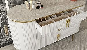 Masa de machiaj Modalife Lexus Alb/Auriu