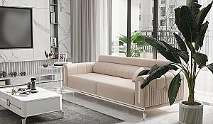 Canapea Modalife Gold Bella 3S Cream (Bej)