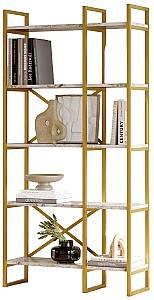 Etajera Trendy VG4-GE Marmura alba/Auriu