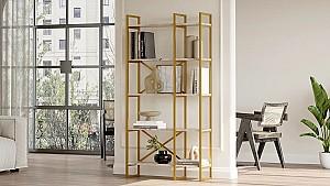 Etajera Trendy VG4-GE Marmura alba/Auriu