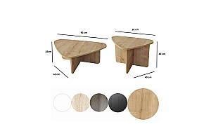 Masuta de cafea, reviste Trendy Ballare Set Stejar safir (Bej)