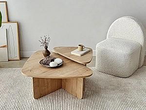 Masuta de cafea, reviste Trendy Ballare Set Stejar safir (Bej)