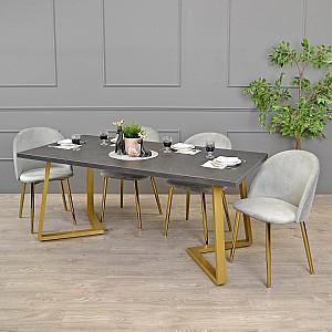 Masa DP Frida Marmură Neagră/Golden 1800×900