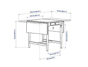 Masa IKEA Ingatorp white 65/123x78 cm