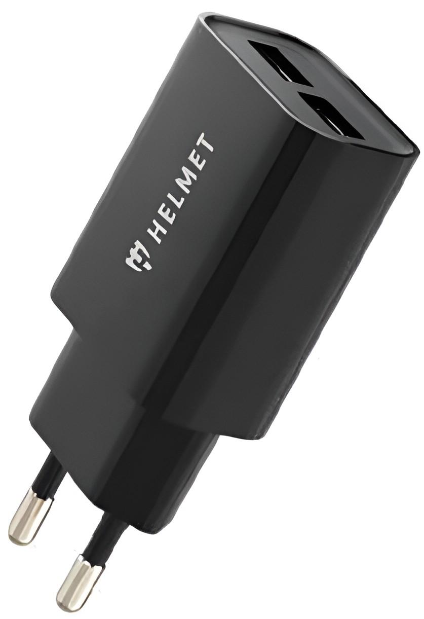 Incarcator telefon HELMET Wall Charger with Cable USB to Lightning 2xUSB Black
