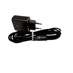Incarcator telefon HELMET Wall Charger with Cable USB to Lightning 2xUSB Black