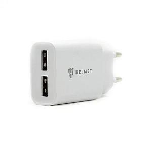 Incarcator telefon HELMET Wall Charger with Cable USB to Lightning 2xUSB White