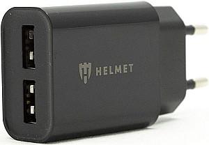 Incarcator telefon HELMET Wall Charger with Cable USB to Micro-USB 2xUSB Black