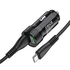Incarcator auto Jokade 2*USB-A with Cable USB-A to Type-C JH010 Black