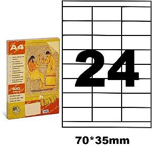 Eticheta autoadezive A4 Olimp 100 file, 24. pe 1 filă, 70x35 mm, 0579