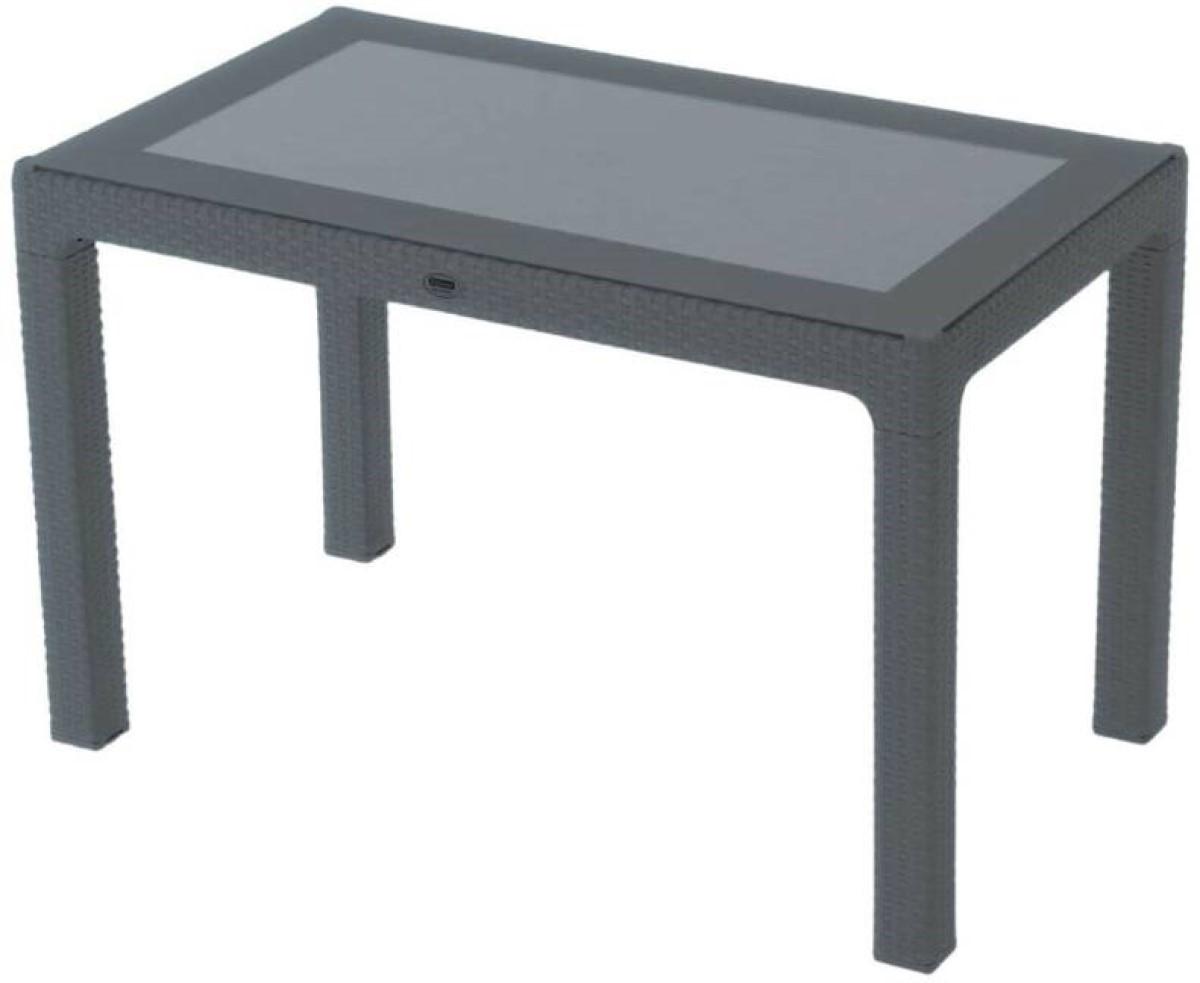 Masa de gradina Sonmez Elit Rattan (cu sticla) 70x120 Antracit