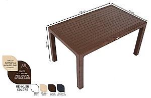 Masa de gradina Sonmez Elit Rattan 90x150  Maro