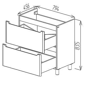 Dulap sub lavoar Bayro Wings Light Grey 800