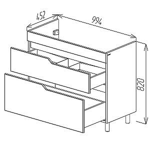 Dulap sub lavoar Bayro Teona Alb Mat 1000