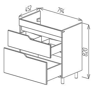 Dulap sub lavoar Bayro Teona Alb Mat 800