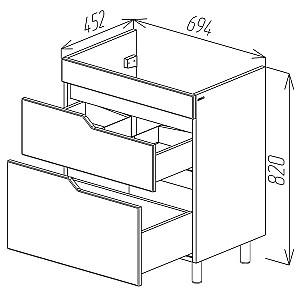 Dulap sub lavoar Bayro Teona Alb Mat 700