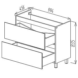Dulap sub lavoar Bayro Wings Light Grey 1000