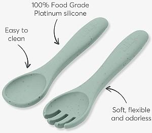 Set de tacimuri Kikka Boo Platinum Silicone Sage (2 elemente)