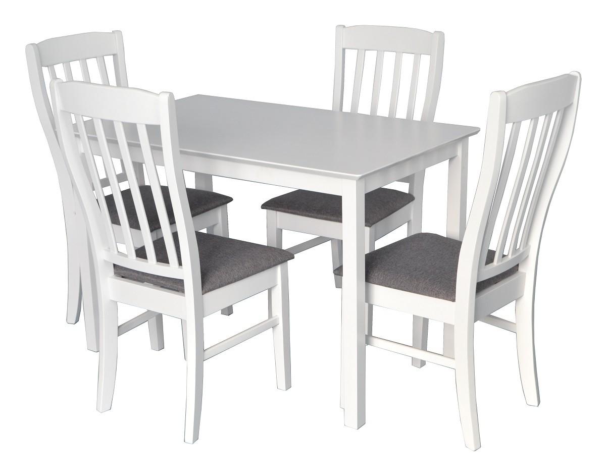 Set de masa si scaune Evelin Gloria White + 4 scaune Wenyi (White NV-10WP Grey)