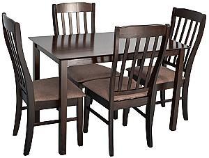 Set de masa si scaune Evelin GLORIA Chocolate + 4 scaune Wenyi Chocolate / Ekea12 Dark Brown