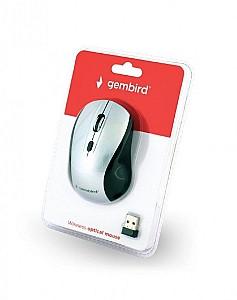 Mouse Gembird MUSW-4B-02-BS Black/Silver