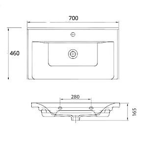 Lavoar baie Lapino Sava 70cm
