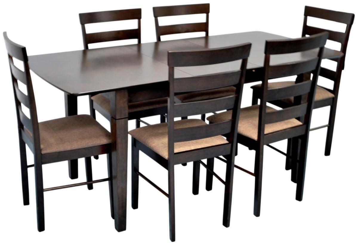 Set de masa si scaune Evelin HV-27V Chocolate + 6 scaune GLORIA Chocolate / Ekea12 Dark Brown