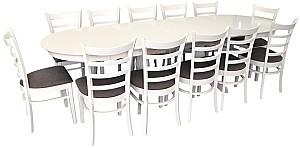 Set de masa si scaune Evelin HV-33V White + 12 scaune COCO White / NV-10WP Grey