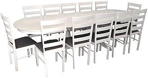 Set de masa si scaune Evelin HV-33V White + 12 scaune Gloria White / NV-10WP Grey