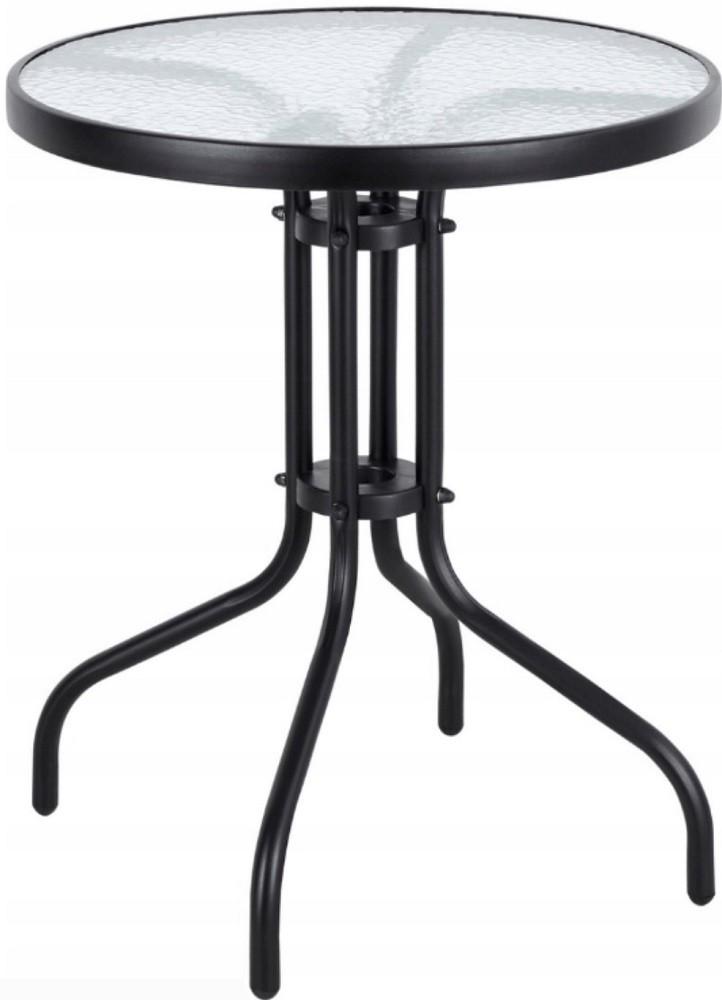 Masa de gradina Sonmez sticlă/metal Ø60 Neagra