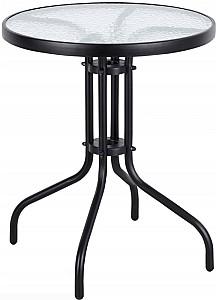Masa de gradina Sonmez sticlă/metal Ø60 Neagra